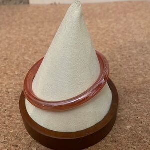 Clear Glossy Bangle Bracelet Vintage Retro Skinny orange brown Jewelry Unique